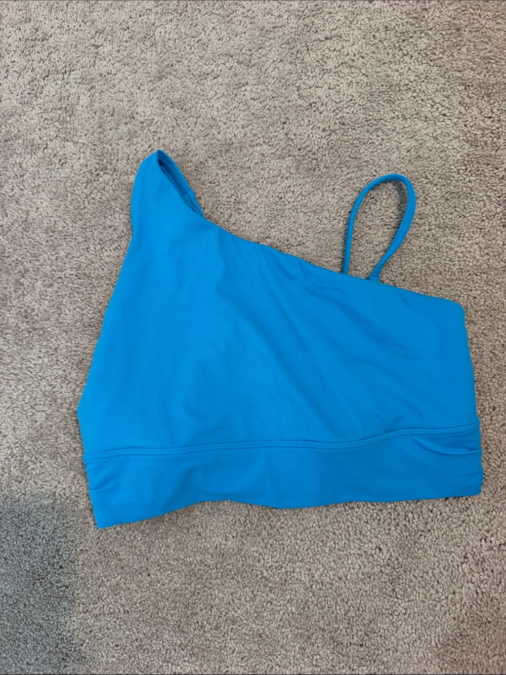 Blue One-Shoulder Women's Sports Bra